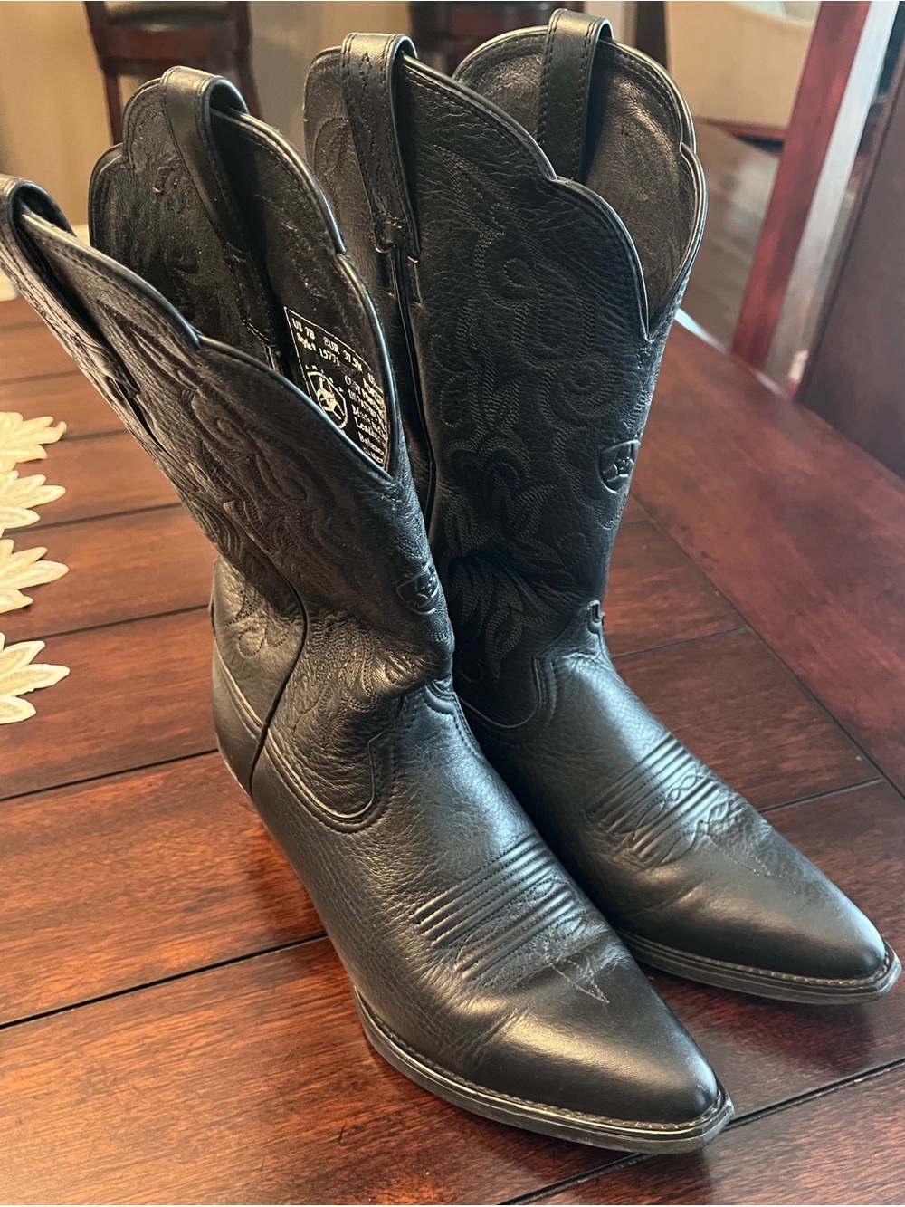 Ariat Brown Leather Work Boot with Logo Patch